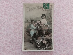 Old postcard children's photo postcard