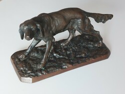 Antique bronze dog statue