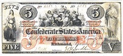 Confederate States $5 1861 Replica