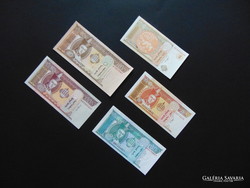 Mongólia 5 darab tugrik bankjegy LOT !