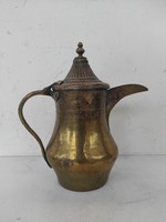 Antik arab sárgaréz csőrös kancsó kávé tea kiöntő Marokkó Algéria 739 6897