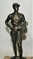 Jockey - bronze statue on a marble base