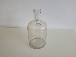 Old vintage 2 l concave bottom sealed huta glass bottle