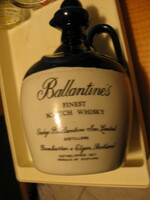 Retro dark blue-cream ballantines bottle