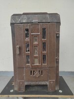 Antique enameled art deco bauhaus cast iron stove fireplace 57 6851