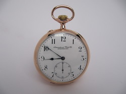 Antique, iwc schaffhausen, 14k solid gold pocket watch, 1904
