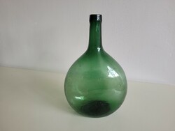 Old ham glass green 3 liter vintage dark green glass bottle