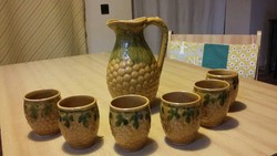 Ceramic wine set with old grape pattern