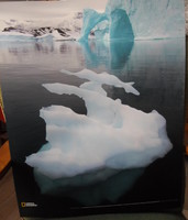 Poszter 20.: Úszó jégtábla Grönland partjainál (fotó; sarkvidék, jég)