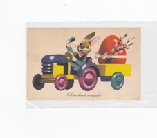 Húsvéti képeslap Retro nyuszis-traktoros 50-60-as évek (2)
