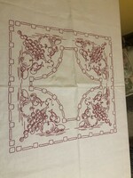 Hand-embroidered antique tablecloth