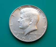 USA - 1968 "D" – Kennedy Half Dollar  –  Ezüst ½ Dollár