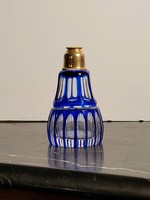 Polished crystal perfume bottle -- blue perfume bottle