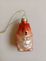 Glass Christmas tree decoration - groundhog
