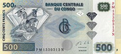 Congolese 500 francs, 2020, unc banknote