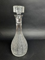 Beautiful crystal bottle, decanter, liqueur glass with stopper /439/