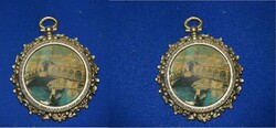 Antique wall traveling souvenir mini framed plaque pair Venice (Venice) together as shown in the pictures