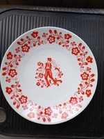 Retro zsolnay, peasant plate with village boy motif