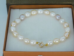 14K gold multicolor beautiful freshwater cultured pearl bracelet