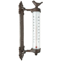 Cast iron wall-mounted bird thermometer