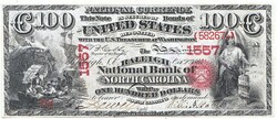 Usa / north carolina / $100 1865 replica