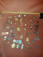 Pack of many buttons, military, aviation, communist, coins, glass neck decorations, badges, etc...