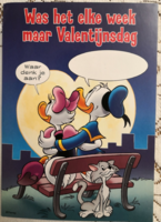 Német, Donald kacsás Valentin napi képeslap /postatiszta