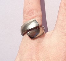 Wide silver ring