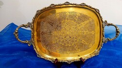 Old, engraved copper tray