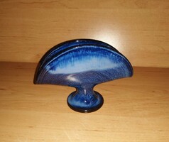 Glazed blue ceramic napkin holder (20/d)