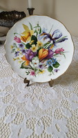 Beautiful Edwardian fine bone china decorative plate with spring flowers