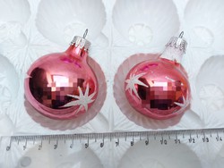 Régi üveg karácsonyfadísz gömb üvegdísz 2 db