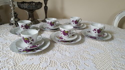 Beautiful purple winterling porcelain breakfast set for 6 people