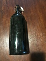 Glass bottle with buckle - margitsziget inscription - mineral water bottle. The porcelain clasp is slightly damaged.