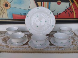 Herend zve marked cake tray and five sets of teacups with leprechaun ears