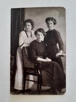 Régi női fotó 1913 kisasszonyok csoportkép fénykép