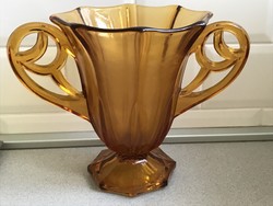 Antique Stölzle glass vase in perfect condition, 20 cm high