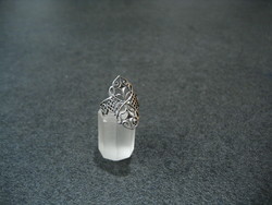 Openwork lace pattern silver ring