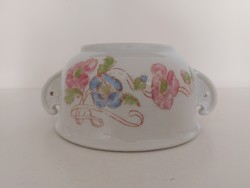 Régi porcelán komatál antik kőporcelán virágos vintage népi füles tál szilke