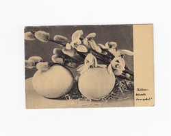 Húsvéti képeslap fekete-fehér tojás