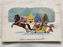 Régi rajzos Karácsonyi képeslap -    K.  Lukáts Kató     rajz                          -5.