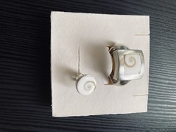 Egyedi csigamintás ezüst gyűrű és fülbevaló