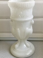 Victorian opal glass vase with griffins, Edward Moore design, 25.5 cm high