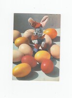 Easter postcard from the 60s and 70s with a doll figure