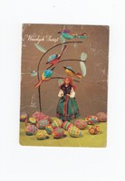 Easter postcard from the 60s and 70s with a doll figure