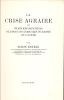 Simon Enyedi: la crise agraire 1931