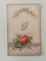 Old floral postcard 1958 postcard rose