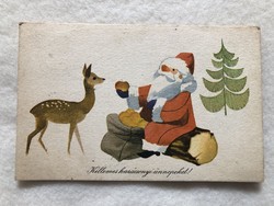 Régi rajzos Karácsonyi képeslap -  Szilas Győző  rajz                           -5.