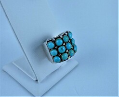 Antique, art deco, silver ring, with turquoise stones, ca. 1930!!!