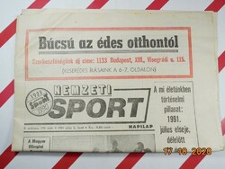 Régi retro újság napilap - Nemzeti Sport - 1991.07.2. - Születésnapra ajándékba